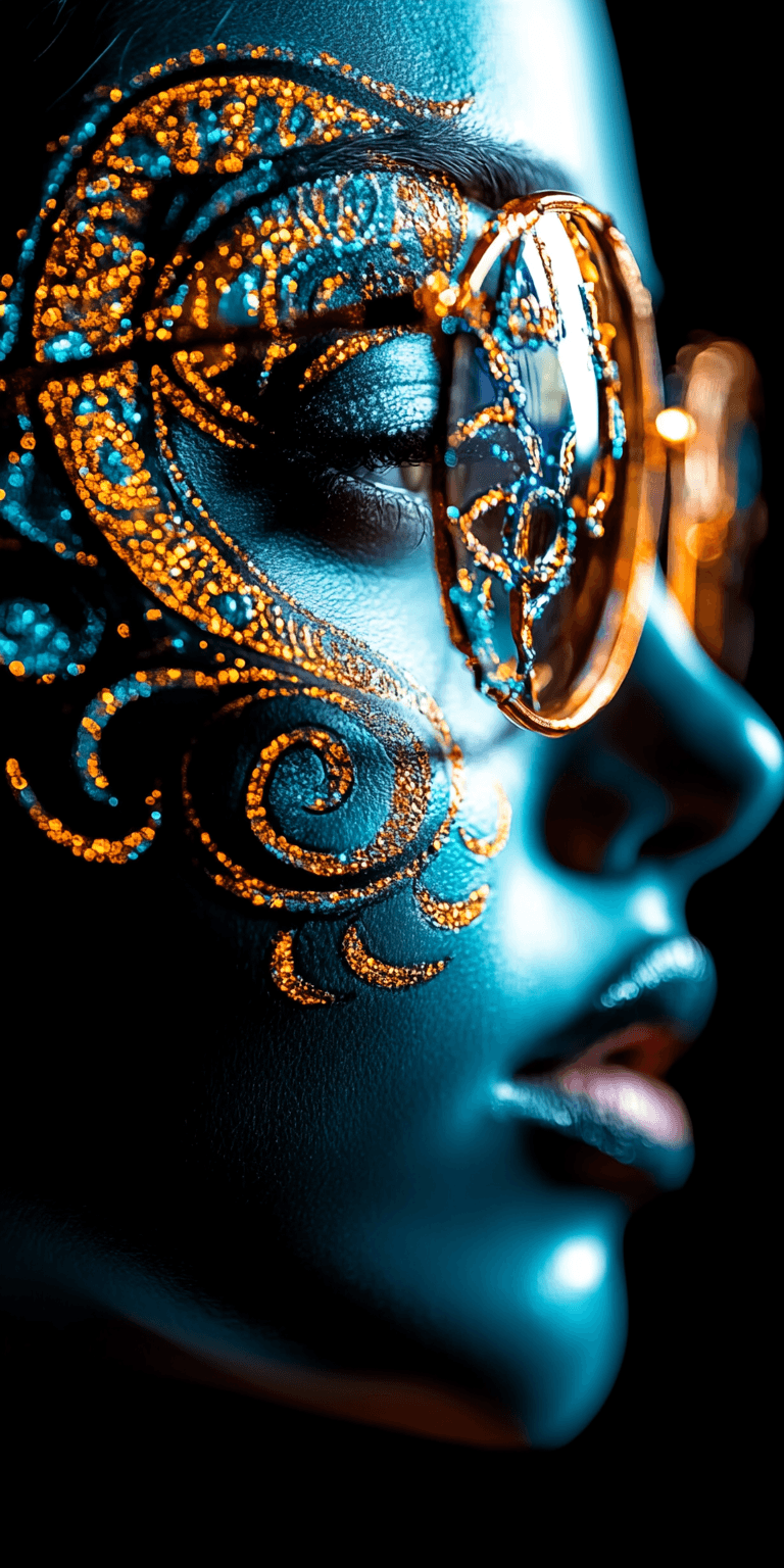 AI generated: female with a futuristic-looking face, in the style of fantastical contraptions, algorithmic artistr...