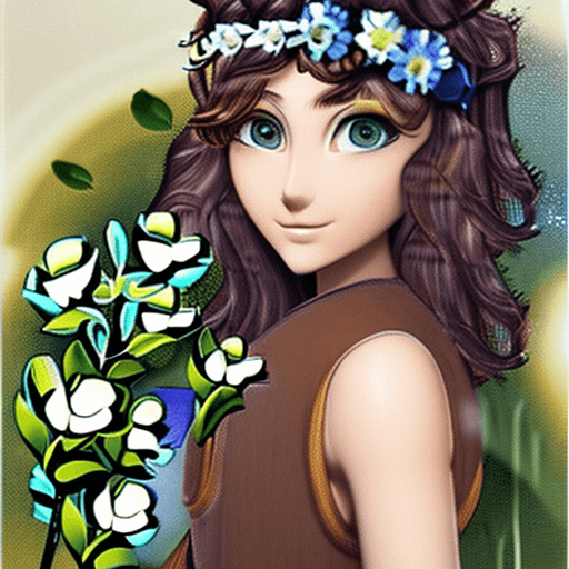 AI generated: 1 girl, respirator on face, flowers grow from girl's mouth, flowers wrap around hair, flower crown, ...