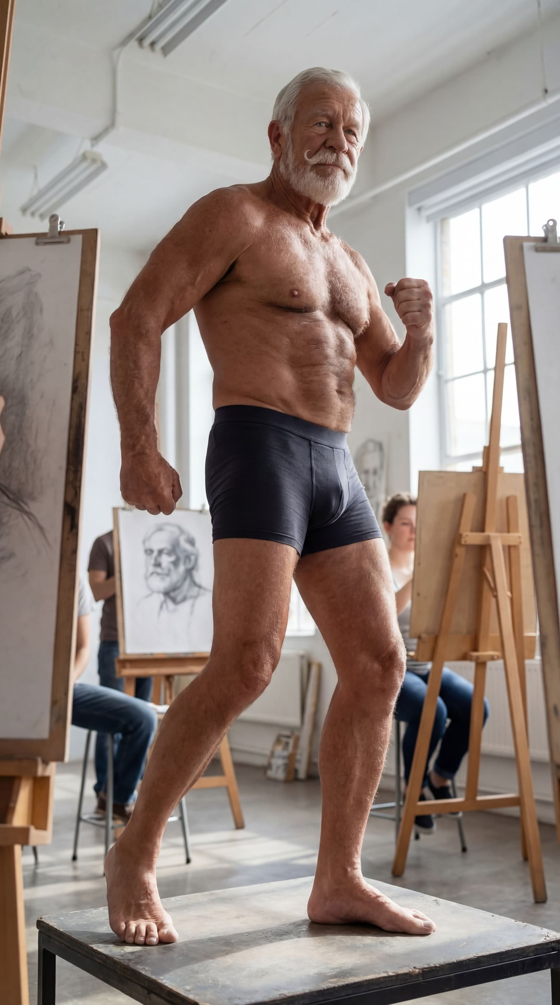 AI generated: quiero que crees una imagen macro del modelo, con la misma escenografía, mismo personaje, la misma p...