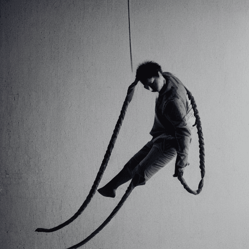 AI generated: /imagine prompt: an old man doin acrobatic with a rope:: natural lighting::1 yoji shinkawa::1 blue::...