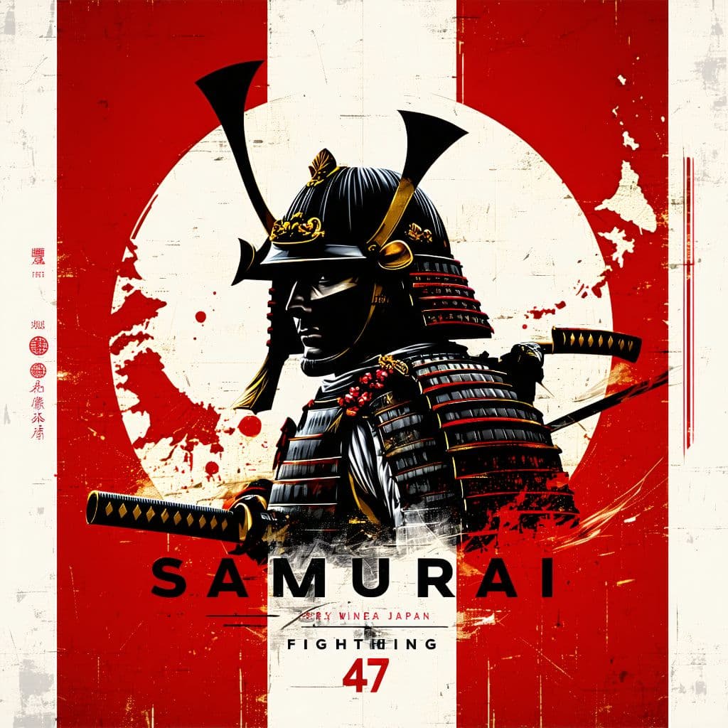 AI generated: Design a simplistic air wing logo for 'SAMURAI' with the squadron number 'FIGHTING 47.' The logo fea...