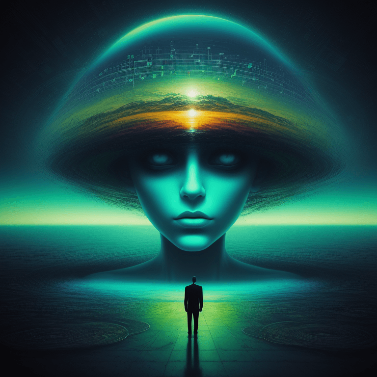 AI generated: music Album cover picture, surreal art, oil picture,  electronic music