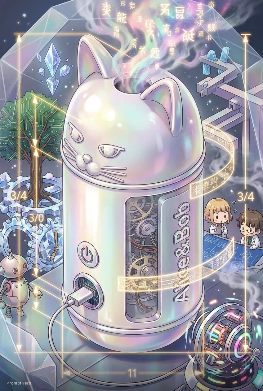 AI generated: A extremely surreal anime photo of a human device similar to the image attached; which has no purpos...