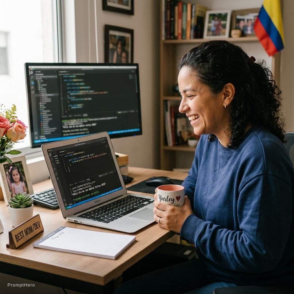 AI generated:  imágen que diga  "si lo ejecutas en java,  "Feliz dia de las madres Yarley 2026"