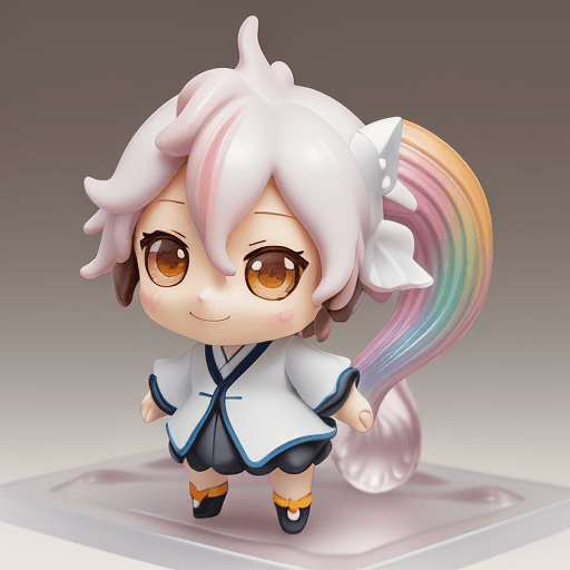 AI generated: ( volumatric lighting , very detail face ,white background)), 3D model , Nendoroid style, Japanese m...