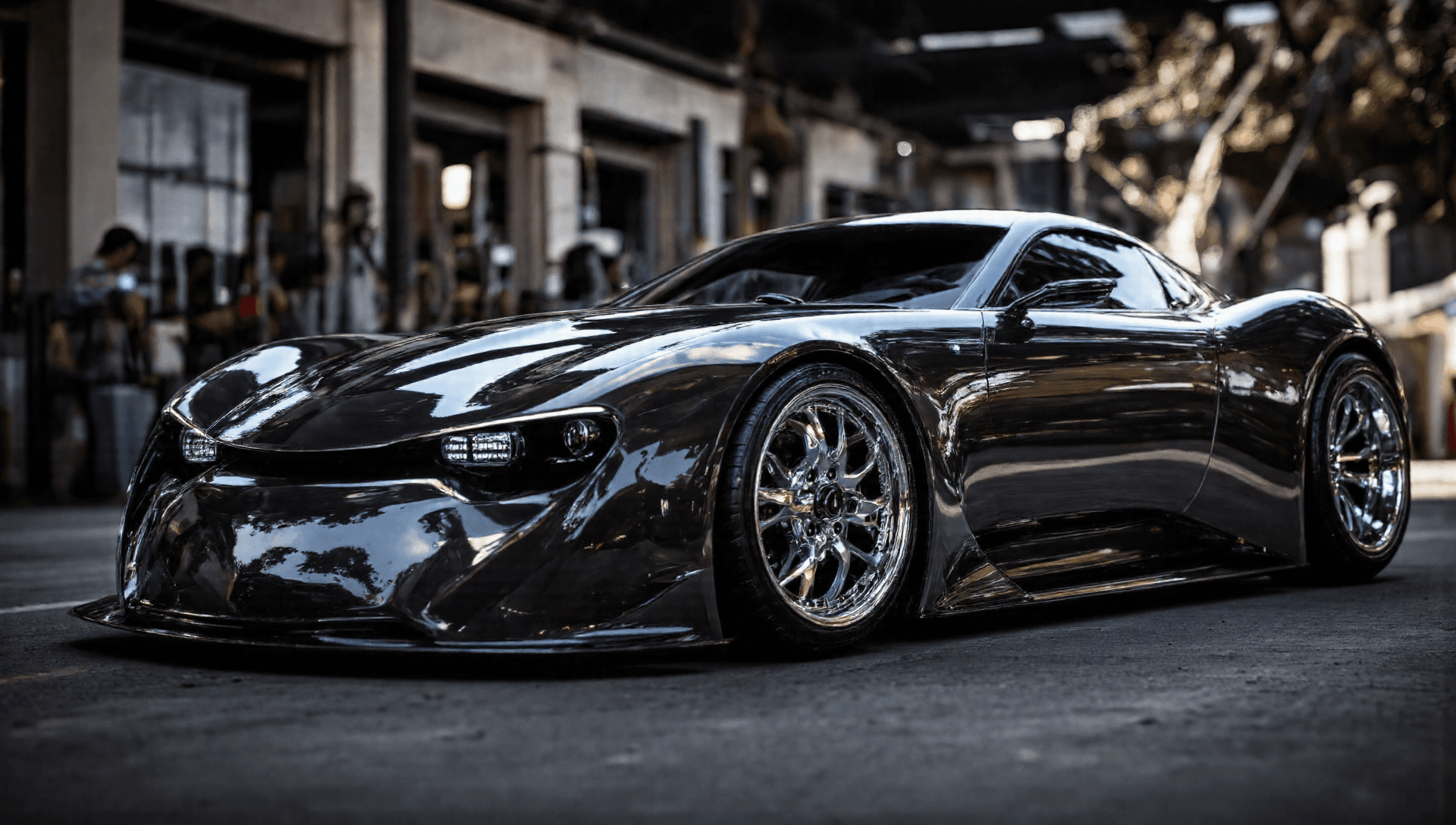 AI generated: Envision a photorealistic image of a classic car set against a vintage backdrop. The image should ca...