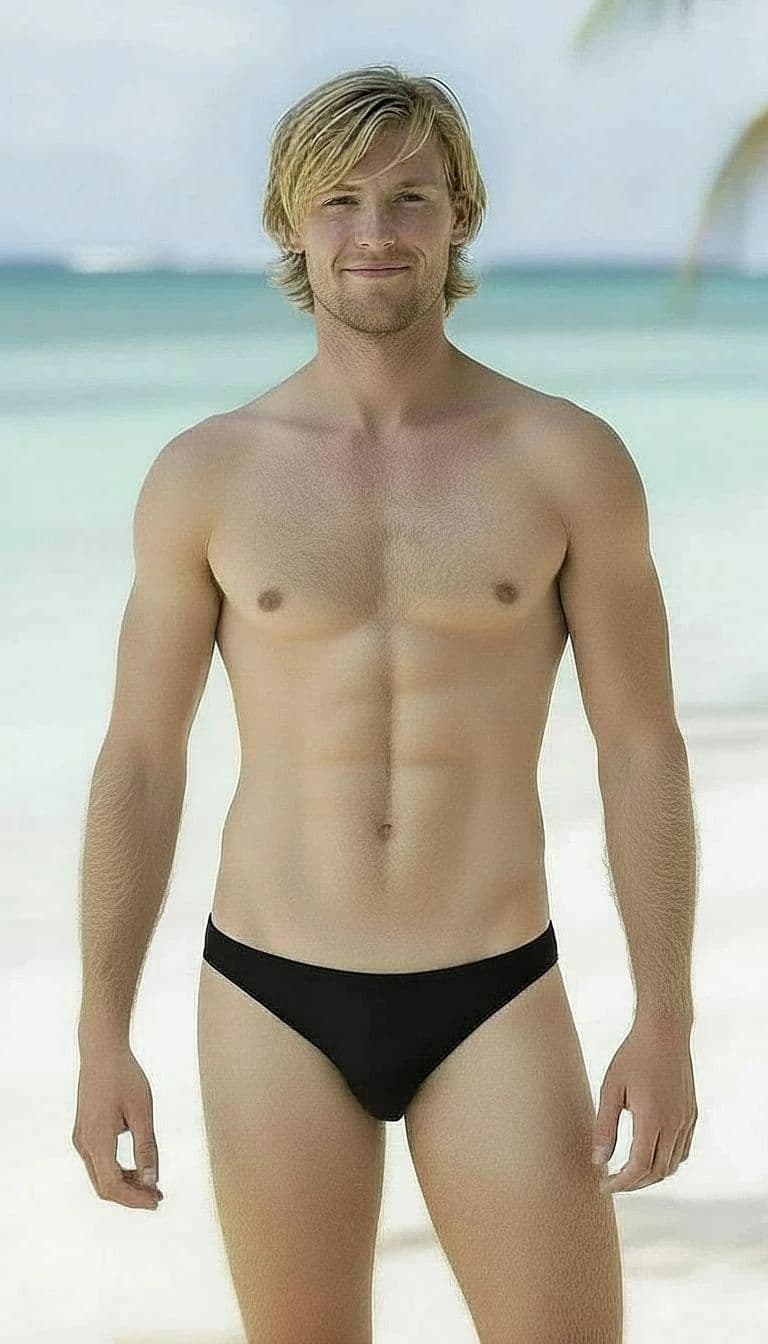 AI generated: Give him stubble
Make his chest hair much thicker
Make his chest hair cover his whole chest
Make ...