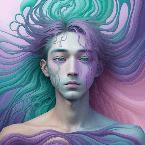 AI generated: abstract envision an that captures the eye of a dreamer(man), where the colors transcend reality mor...