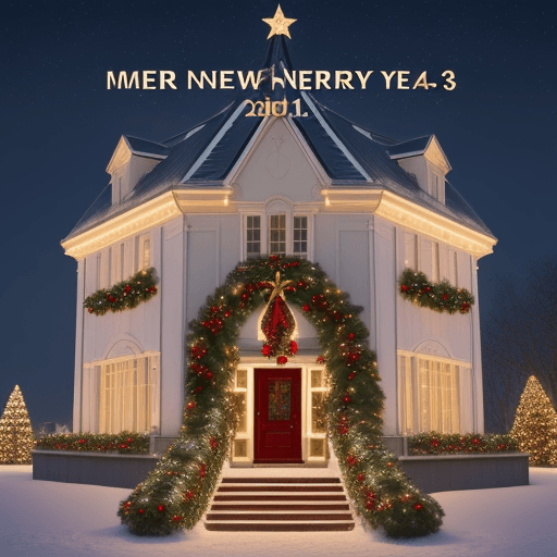 AI generated: Using the photo of the building from the website www.centrocean.com, create a Christmas-themed image...