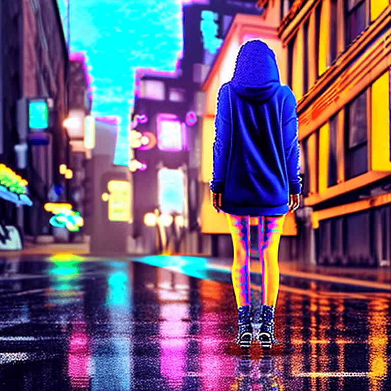 AI generated: (masterpiece, professional work, award winning) beautiful girl alone looking back, solo, incredibly ...