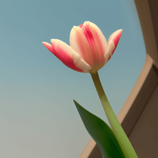 AI generated: a closed tulip that will bloom from far away