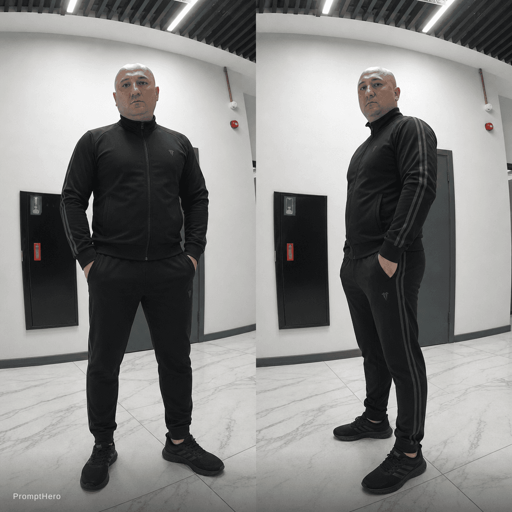 AI generated: Спортивный чёрный костюм  