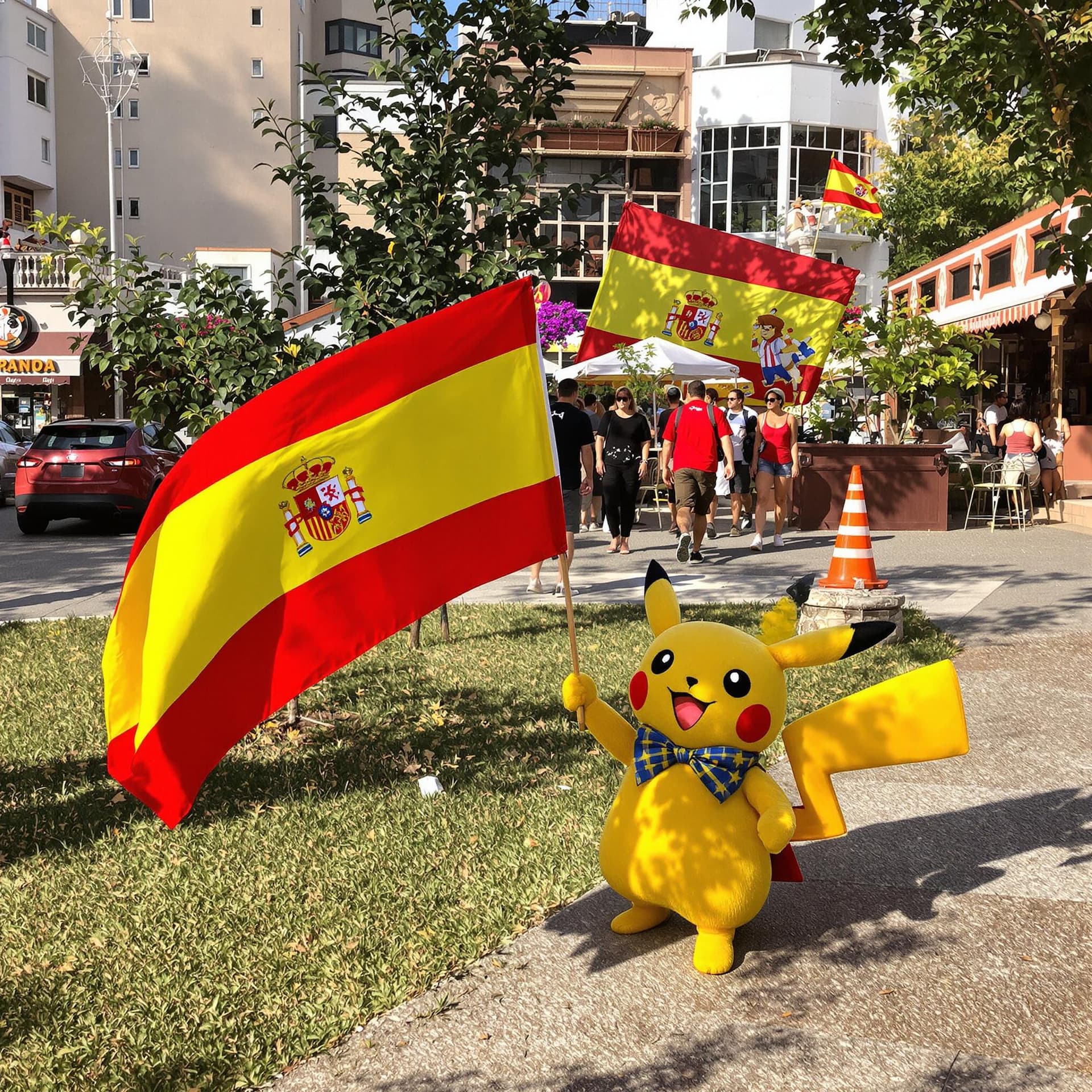 AI generated: Pikachu waving the spanish flag

