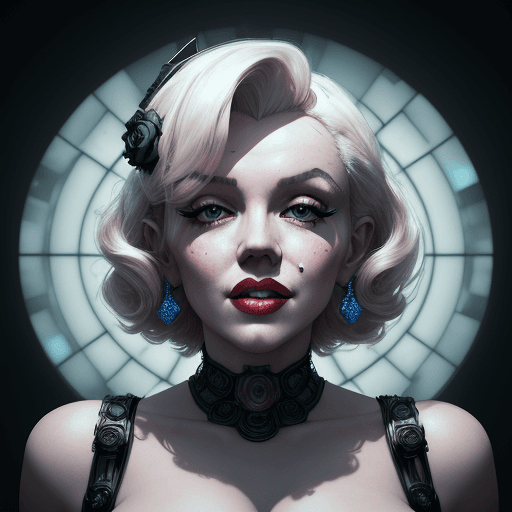 AI generated: portrait of Marilyn Monroe as a necromancer. intricate abstract. intricate artwork. by Tooth Wu, wlo...
