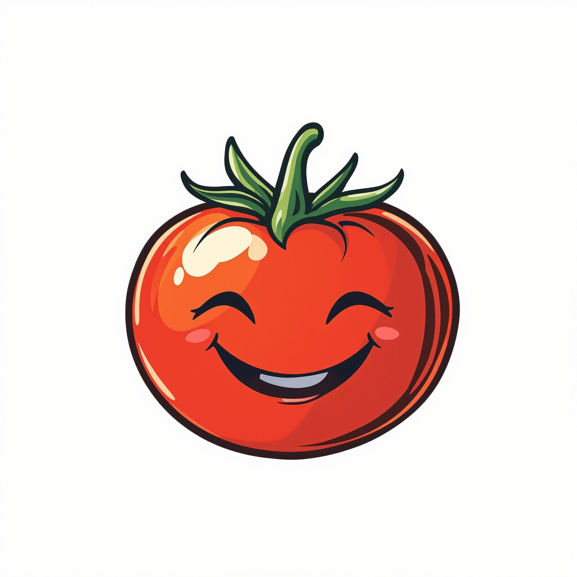 AI generated: Erstelle ein Logo einer freundlichen, niedlichen Tomate mit einem fröhlichen Lächeln. Die Tomate sol...