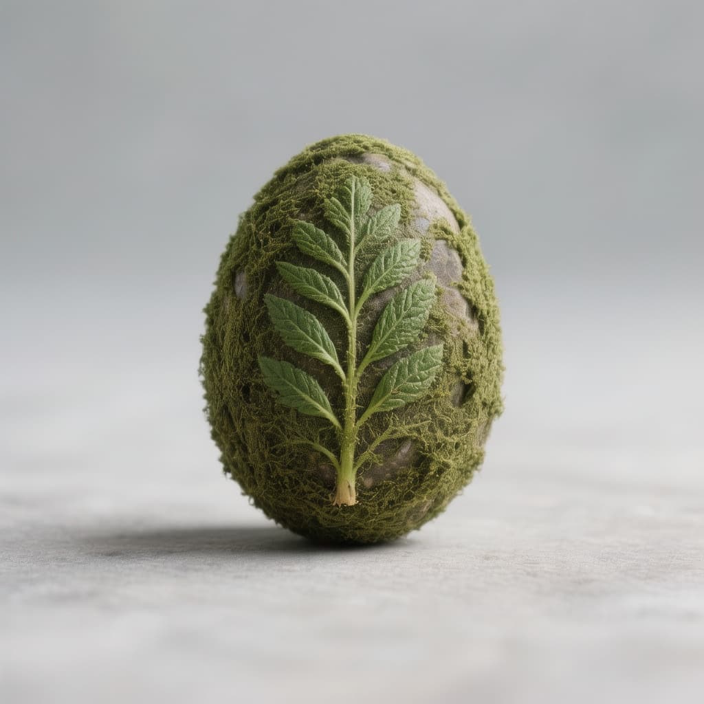AI generated: create an egg resembling a small oval rock, that gets up to about 2 inches long and 1 inches wide an...