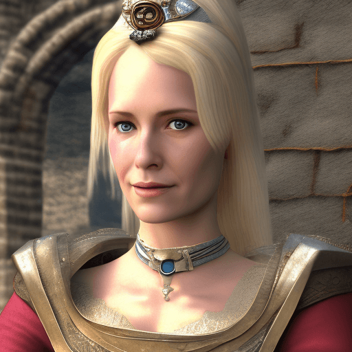 AI generated: High Definition Photo of a ultra realistic Medieval female named Lady Juliet De Henge, Overseer of T...