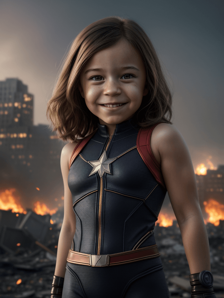 AI generated: Realism, best realism, portrait, portraiture, portrait photography, little Ms. Marvel, marvel movies...