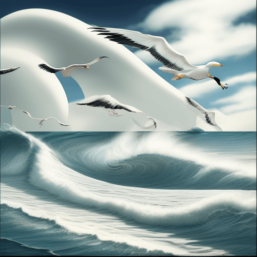 AI generated: make a landscape with a new wave band "A Flock of Seagulls"

