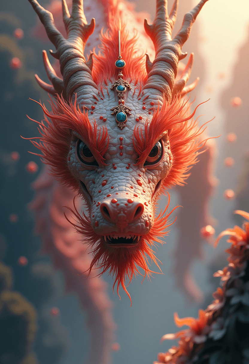 AI generated: Kyoto Animation stylized anime mixed with tradition Chinese artworks~ A dragon flying at modern cybe...