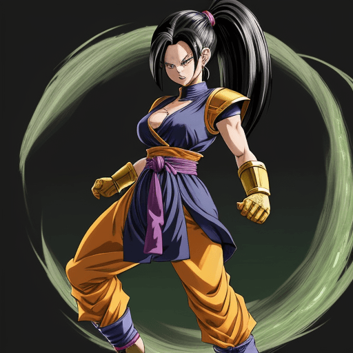 AI generated: a full body portrait of a single female character beautiful fierce Saiyan warrior from (((((Dragon B...