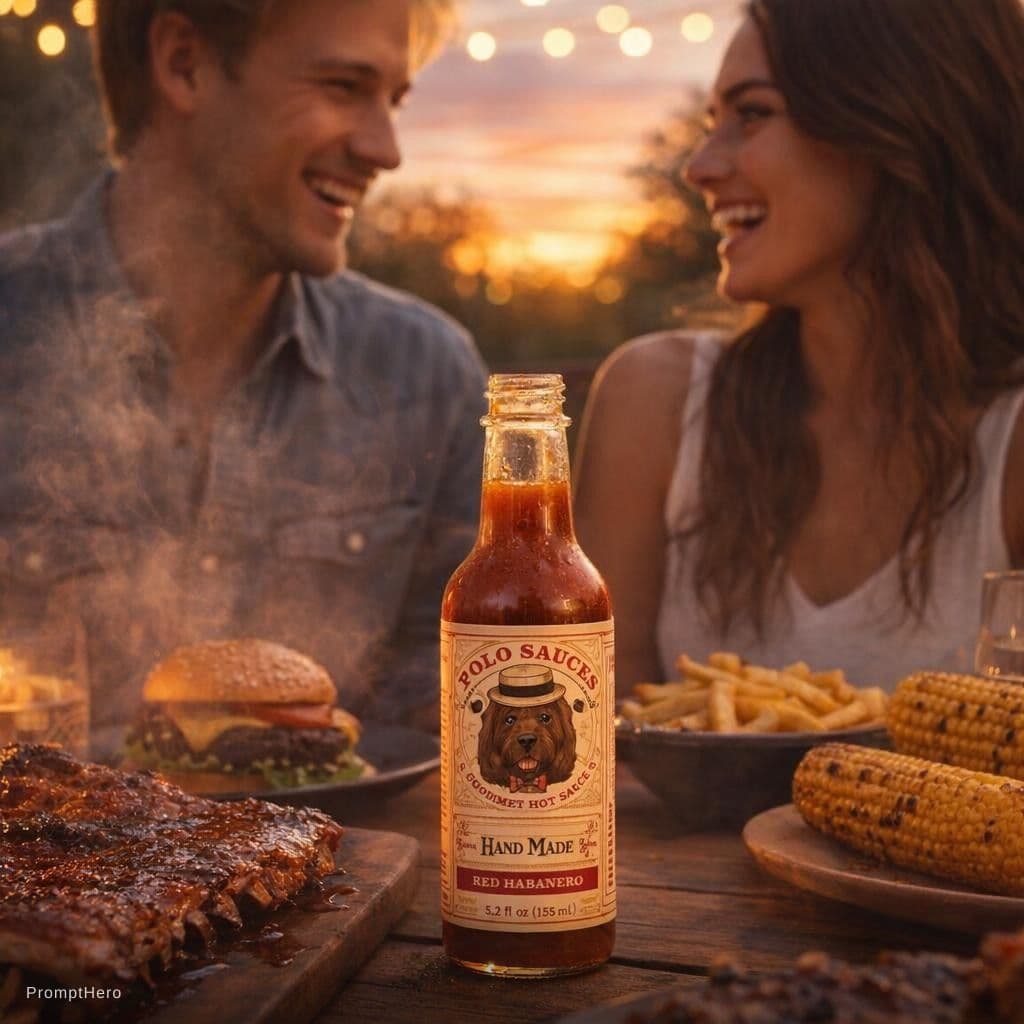 AI generated: ultra realistic premium lifestyle food photography, young attractive couple enjoying backyard BBQ du...