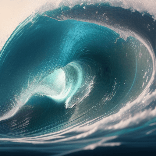AI generated: Design a brandable image that depicts a digital wave embodying the power of artificial intelligence,...