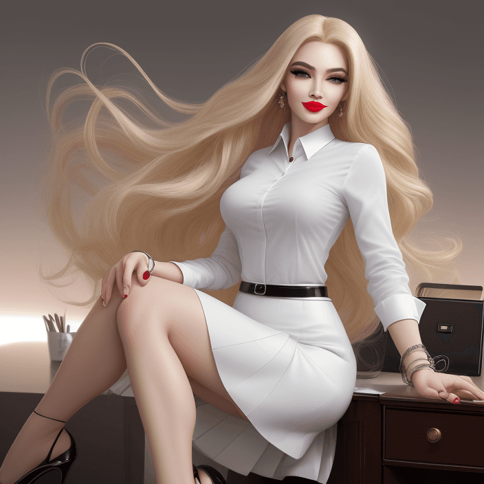 AI generated: 8k resolution,full body,exquisite facial features,prefect face,female,office lady,color contact lens...