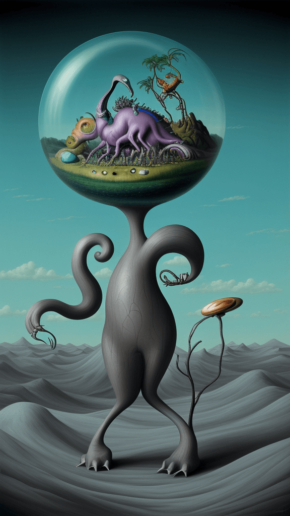 AI generated: surreal composition
surrealist art style
creature art in an absurdist style
surrealist conceptual ar...