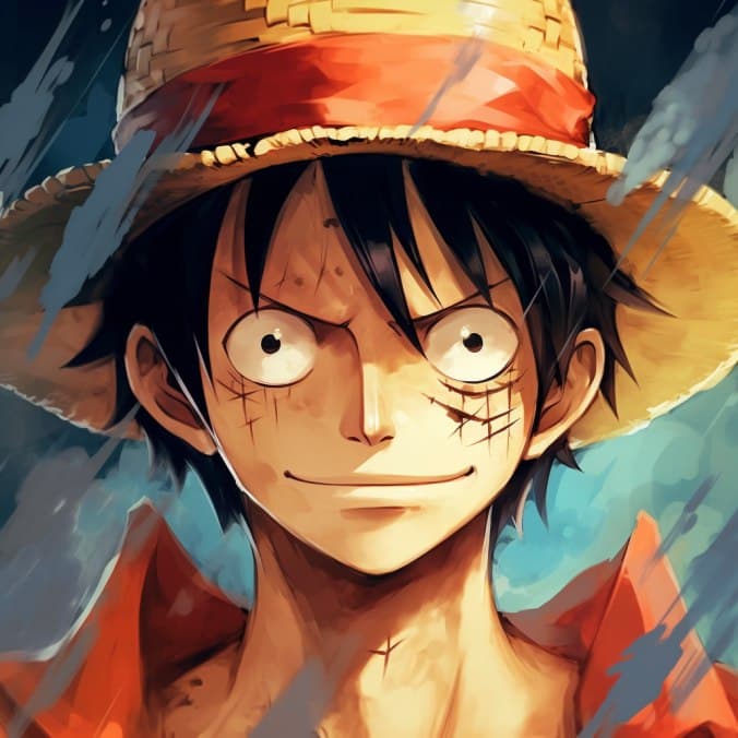 AI generated: (Monkey D. Luffy:1.2), (One Piece:1.2), (X-shaped scar:1.2), (Straw Hat:1.2), (symmetrical body:1.2)...
