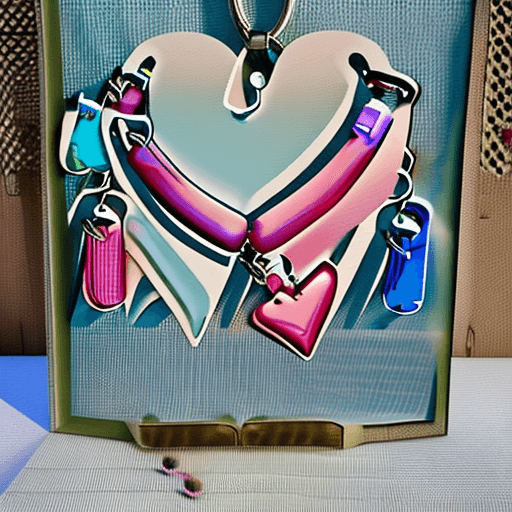 AI generated: Ilustracion de un  corazon con cadenas, colores pastel estetica de los años 90 con efectos de desenf...