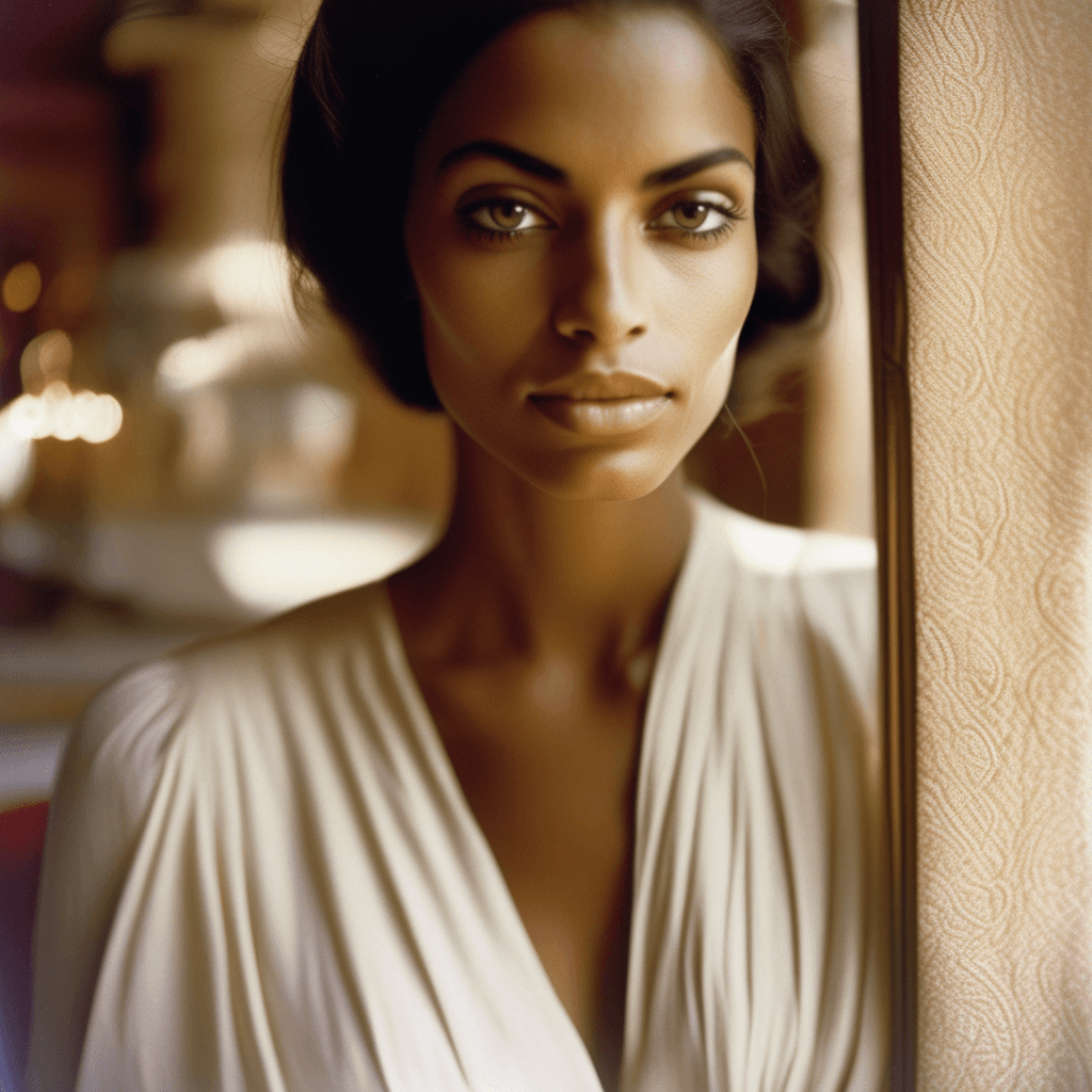 AI generated: This is a 1960s Vogue cover photo. It's a close - up shot using a Mamiya RB67 on Kodak Tri - X 400 f...