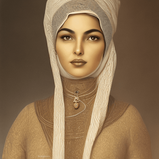 AI generated: realistic photo of an Arab or Maghrebi woman, with wide hips, covered in translucent white liquids