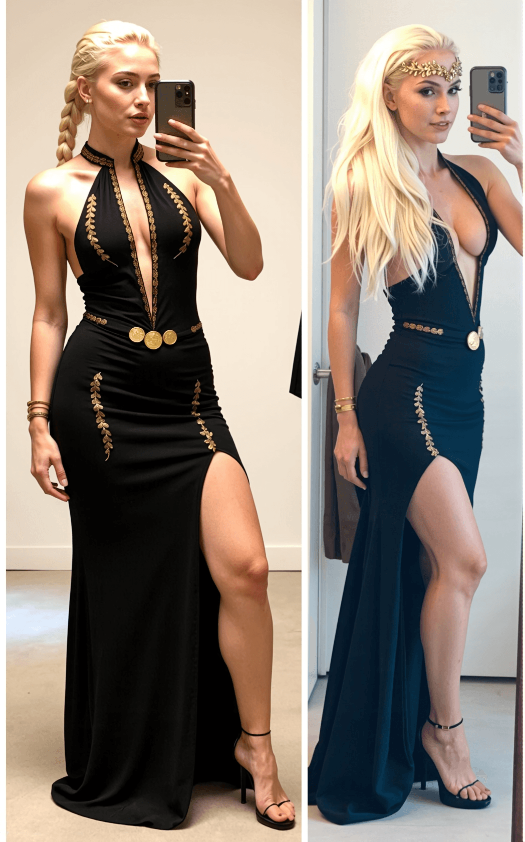 AI generated: A high-resolution photograph of a woman with a slender, athletic, and toned physique, precisely main...