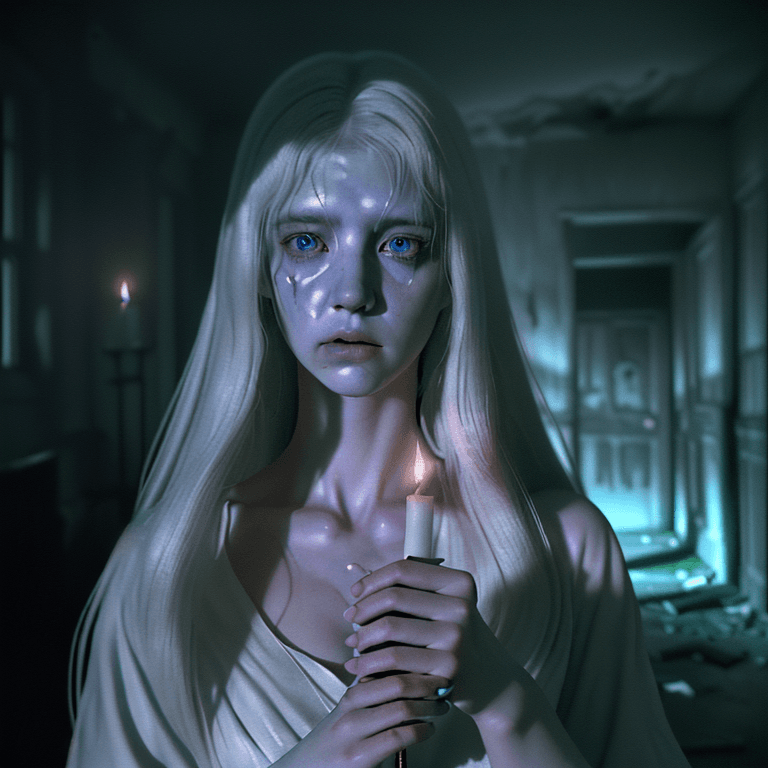 AI generated: an ultra realistic ethereal portrait of a paranormal ghost humanoid investigator, long messy hair, e...