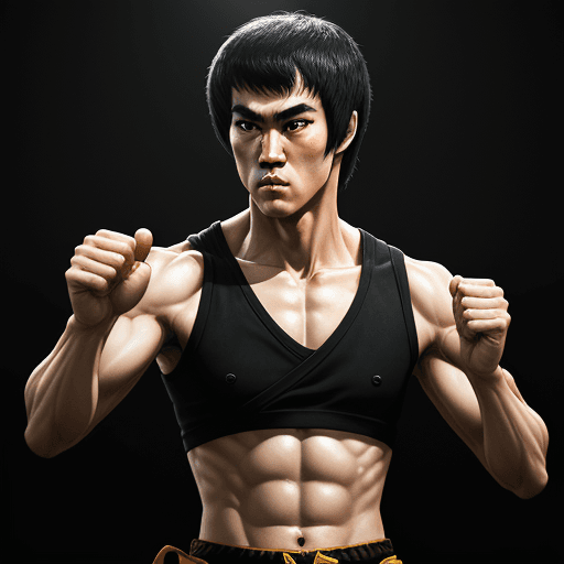 AI generated: Photo of a ultra realistic of Bruce lee 