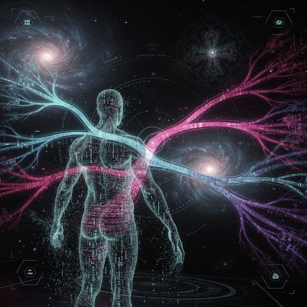 AI generated: Quantum immortality. AI view. Deep color. High definition