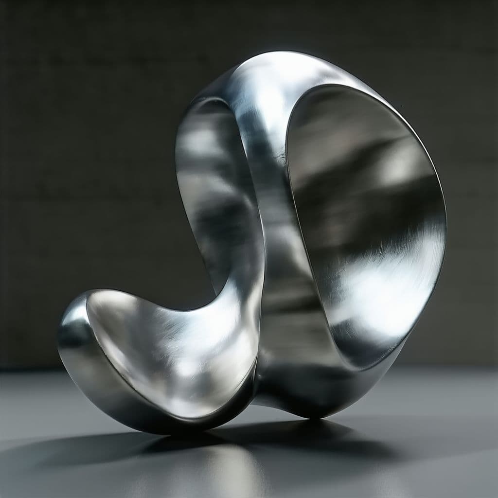 AI generated: Convert the uploaded object into a hyper-realistic 3D render of a metallic sculpture. The sculpture ...