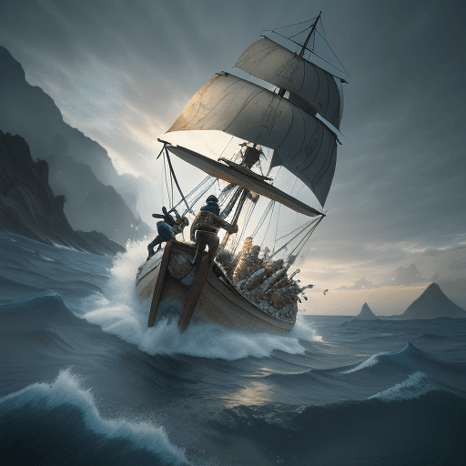 AI generated: "Magellan fights valiantly but is overwhelmed by the determination and skill of Lapu-Lapu and his wa...