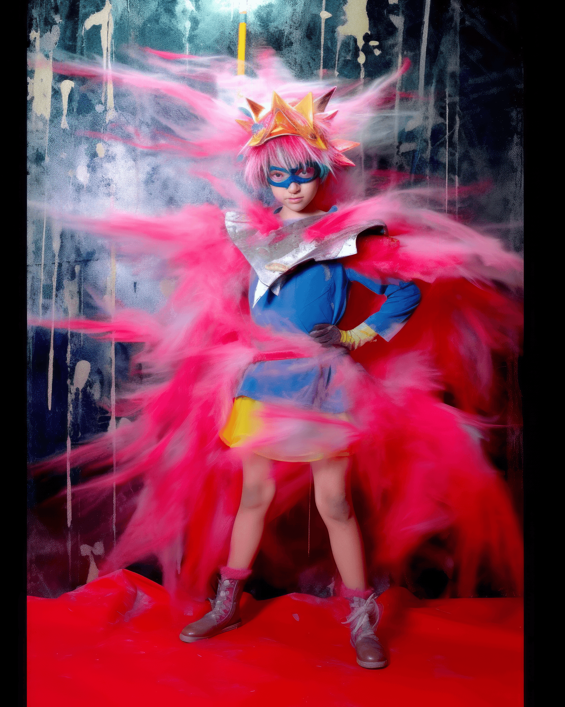 AI generated: the dress for the young witch, in the style of fauvist color explosions, the blue rider, onii kei, u...