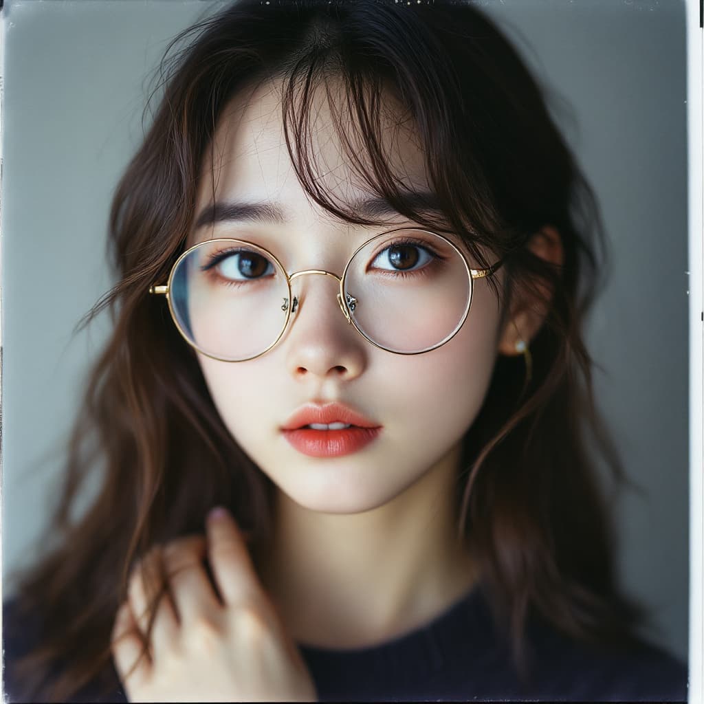 AI generated: Japanese girl, 18-21 years old, brown hair, high-quality photo portrait, shot on a Polaroid camera, ...
