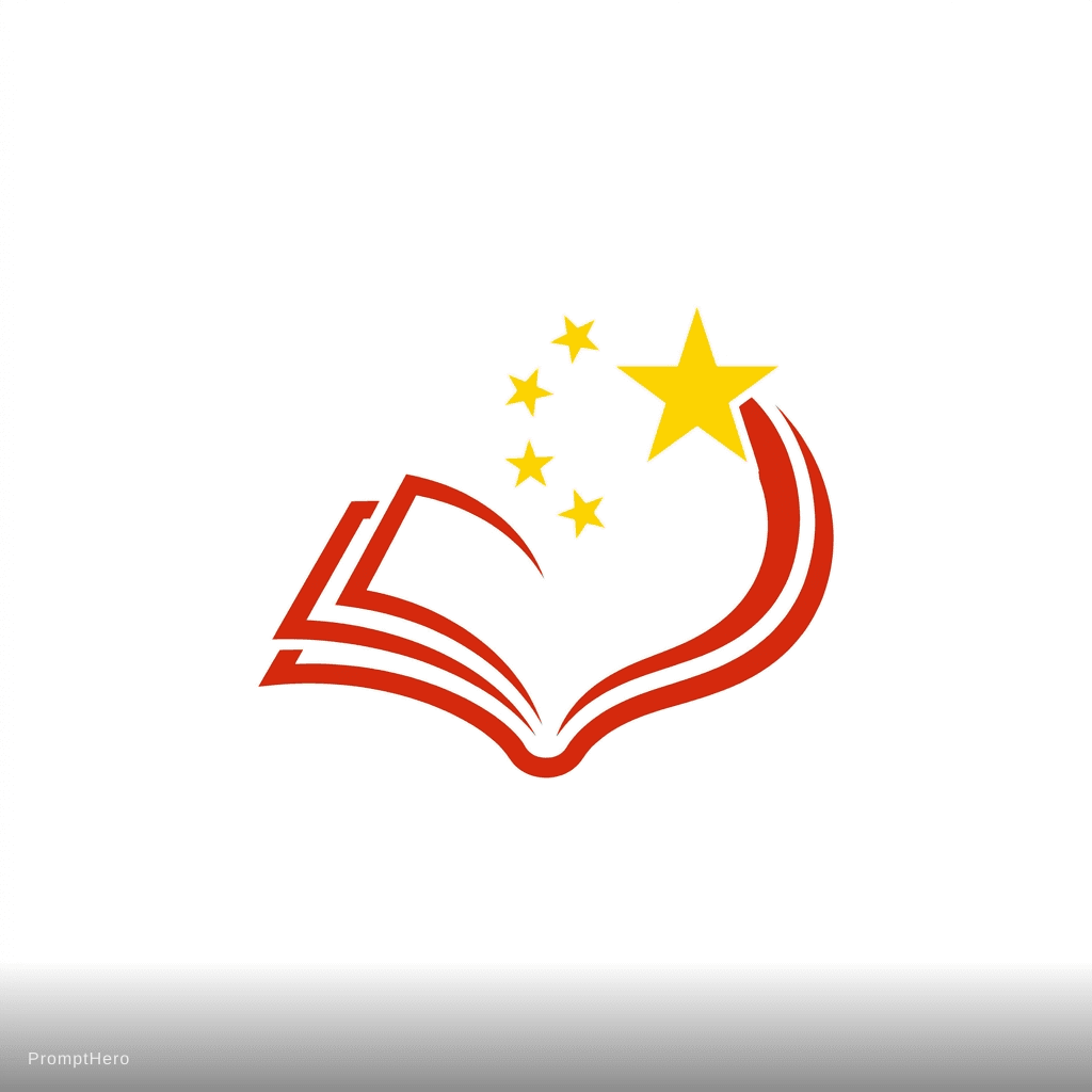 AI generated: 教育团案融合中国国旗


