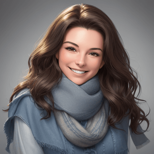 AI generated: A hyper-realistic image of a smiling woman with brunette hair styled in loose, flowing waves. The wo...