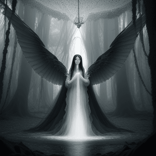 AI generated: Imagina una gota de lágrima suspendida en el aire, dentro de la cual se despliega un vasto paisaje d...