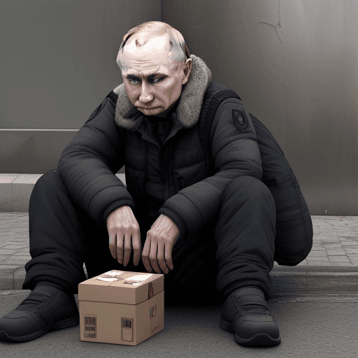 AI generated:  Putin homeless ,4 k , ultra HD 