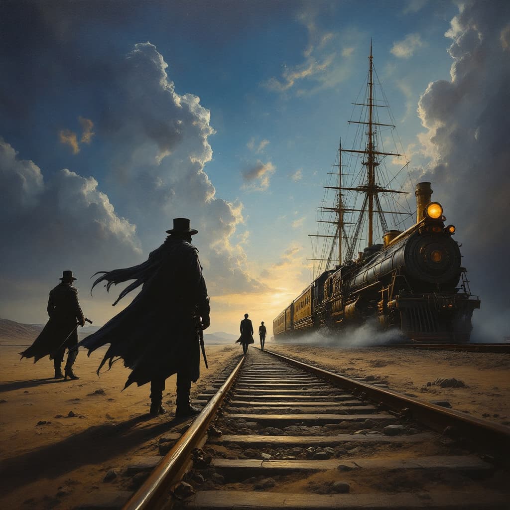 AI generated: Create a masterpiece oil painting inspired by the haunting and timeless lyrics of "Highwayman."
The ...