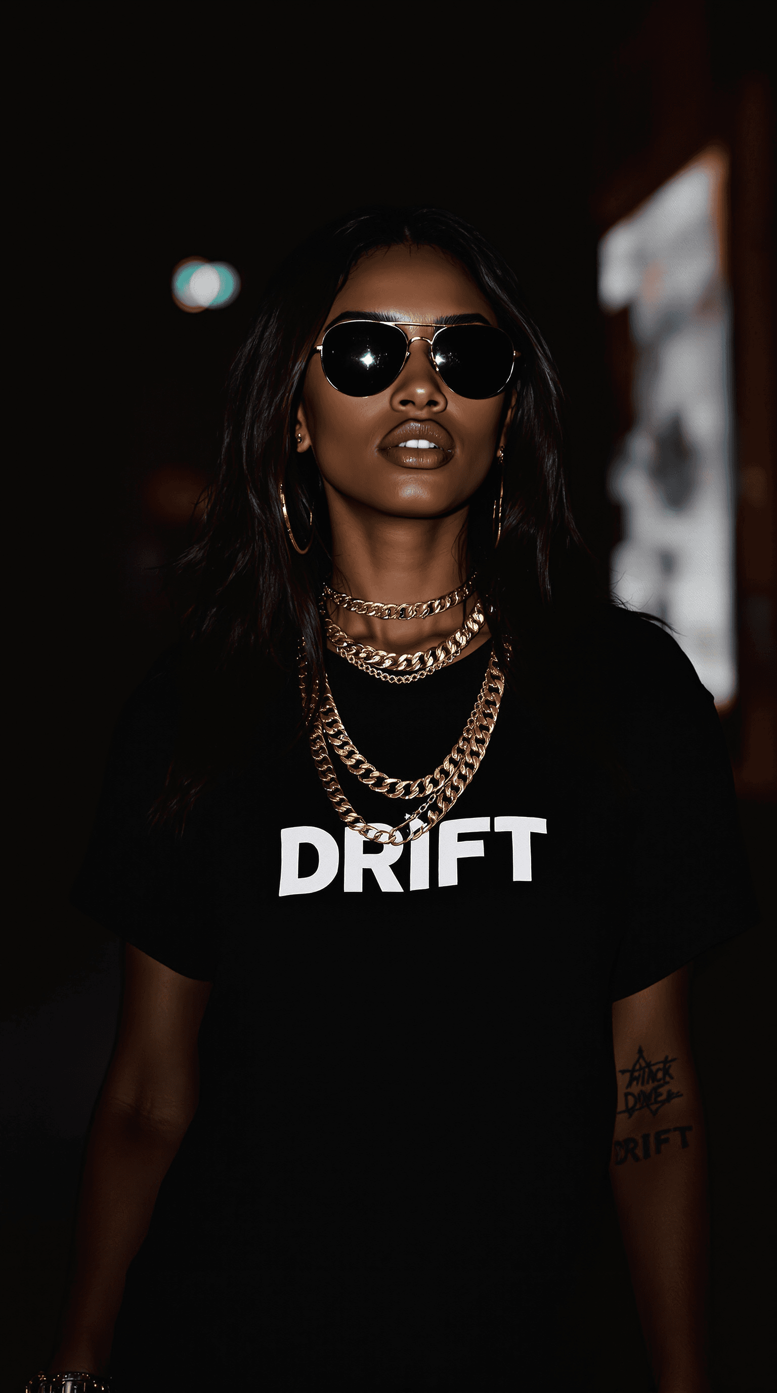 AI generated: full body picture, full body portrait, beauty black girl with urban black clothes, on the small shir...