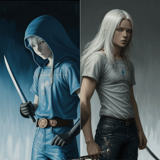 AI generated: adventure time finn the human realistic oil paint style, in style of anime movies from the 90s and m...
