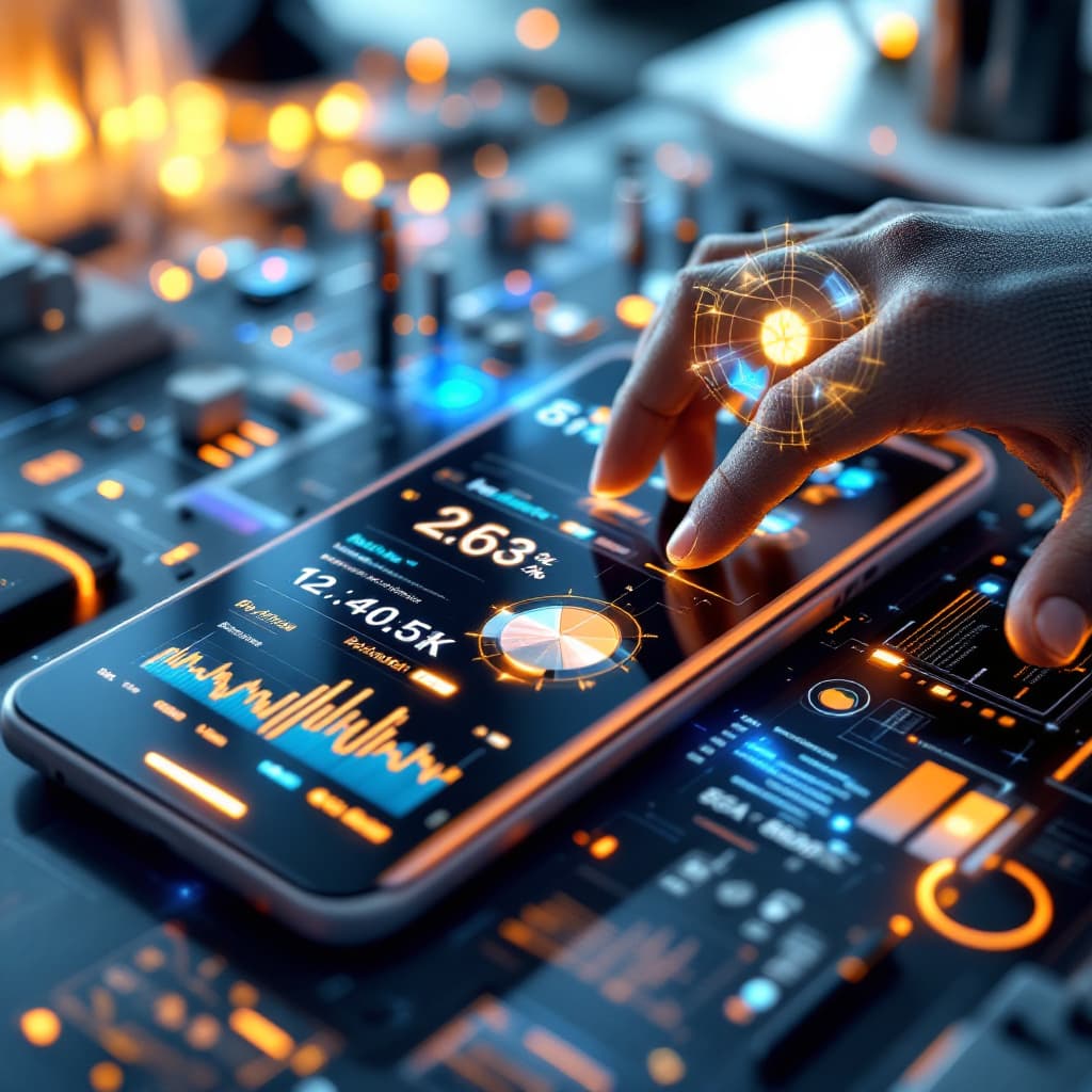 AI generated: Create an image for Smart Technology: Futuristic interfaces (e.g., a digital hotel guest app with an...