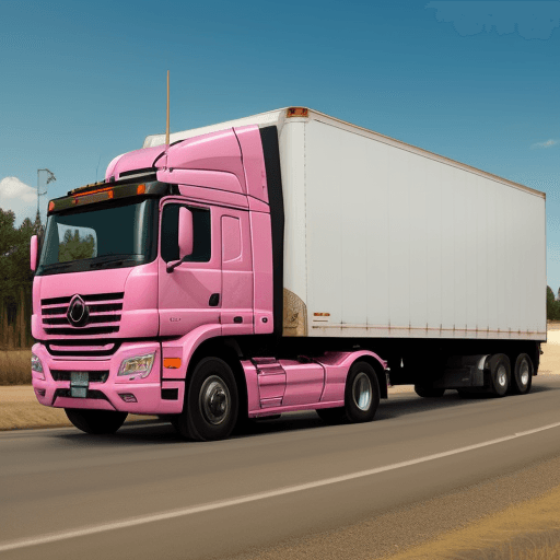 AI generated: Pink Semi Truck